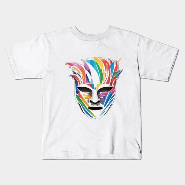 Mask Rainbow Shadow Silhouette Anime Style Collection No. 339 Kids T-Shirt by cornelliusy